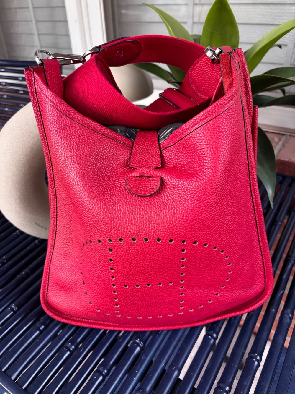 Hermès Evelyne III PM 29 Rouge Casaque Clemence Leather Crossbody France